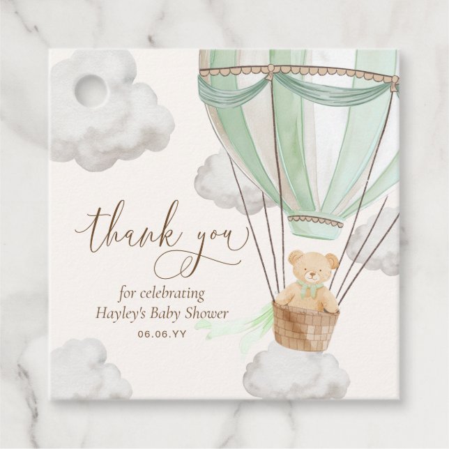 Bear Mint Bear Mint (Vorwarte) Danke Babydusche Geschenkanhänger (Vorderseite)