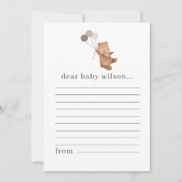 Bear mit 3 Braunen Balloons Zeitkapsel Feiertagskarte