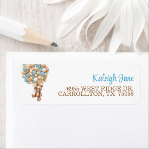 Bear mit Balloons-Adressetikett