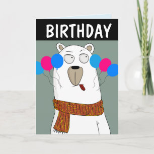 BEAR MIT BALLOONS KUNSTKARTE NIEDLICHE GEBURTSTAG KARTE