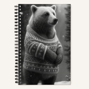 Bear mit einem gemütlichen Pullover Notizbuch