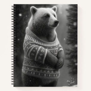 Bear mit einem gemütlichen Pullover Notizbuch