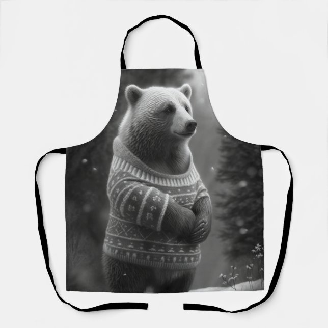 Bear mit einem gemütlichen Pullover Schürze (Vorderseite)