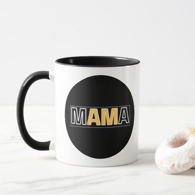bear-mom Minimal Mama Typography Design Tasse (Mit Donut)