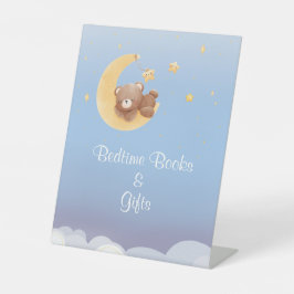 Bear Moon Bedtime Books Soft Blue Baby Shower Sockelschild