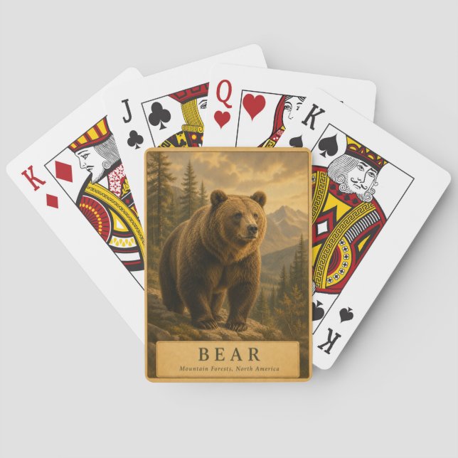 Bear Mountain Forests VINTAGE Spielkarten (Rückseite)