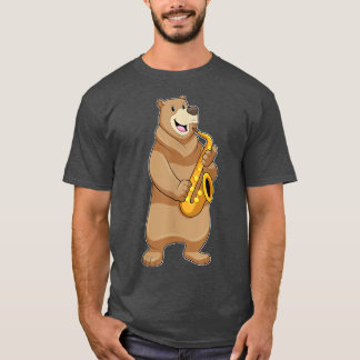 Bear Musician Saxophone Music T-Shirt