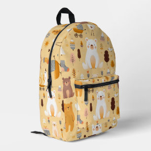 Bear-Muster Bedruckter Rucksack