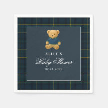 Bear Navy Blue Baby Dusche