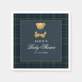 Bear Navy Blue Baby Dusche Serviette