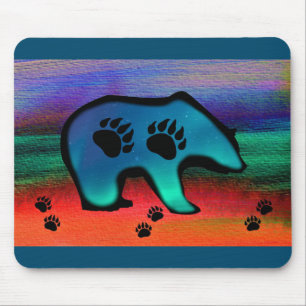 Bear Northern Lights Spirit Bear Mousepad