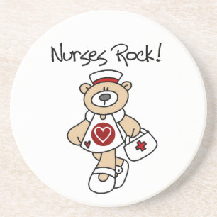 Bear Nurses Rock T - Shirt und Geschenke Sandstein Untersetzer