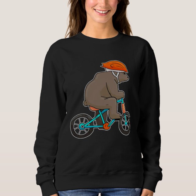 Bear On Bike Bicycle Cycling Bear Sweatshirt (Vorderseite)