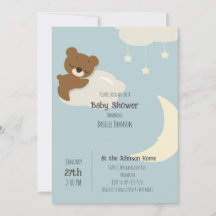Bear on Cloud Baby Shower Einladung
