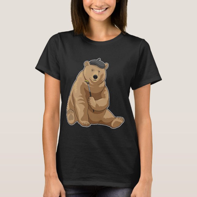 Bear Painter Pinsel T-Shirt (Vorderseite)