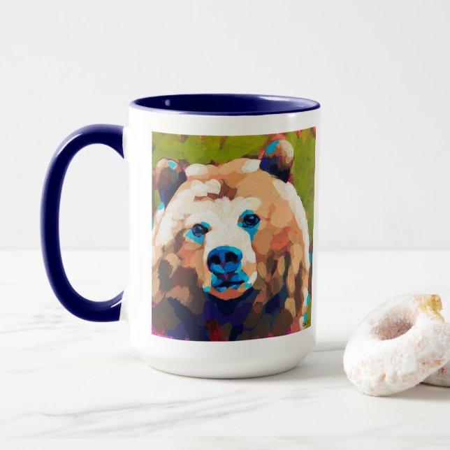 Bear Painting - Gift for Animal Lovers Tasse (Mit Donut)