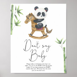Bear Panda Sag kein Baby Poster