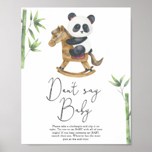 Bear Panda Sag kein Baby Poster