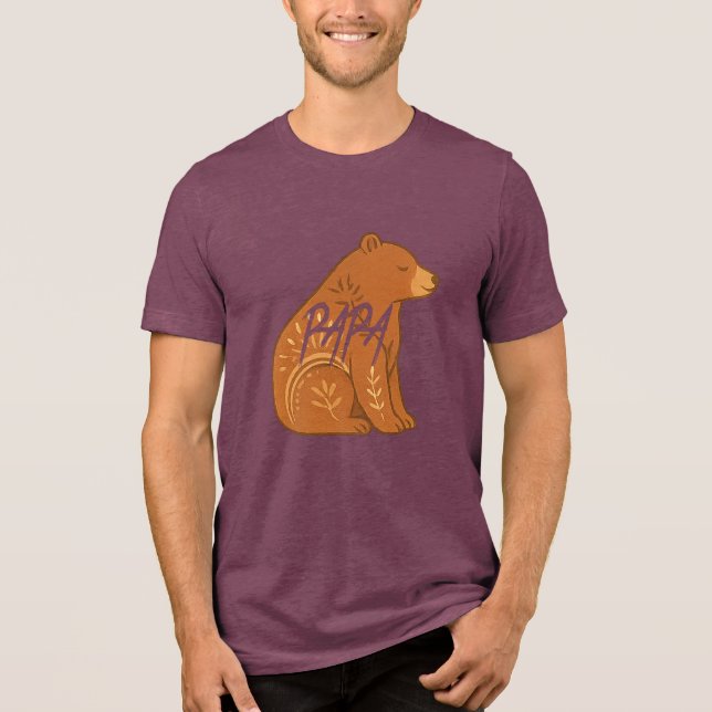Bear Papa T-Shirt Tri-Blend Shirt (Vorderseite)