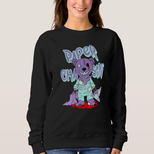 Bear Paper Chasin' Purple Pulse 1s Matching Sweatshirt (Vorderseite)