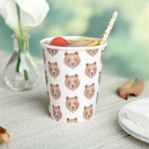 Bear Pattern Party Cups - Niedliches Teddy Bären F Pappbecher