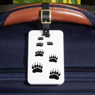 Bear Paw Print Luggage Tag Gepäckanhänger