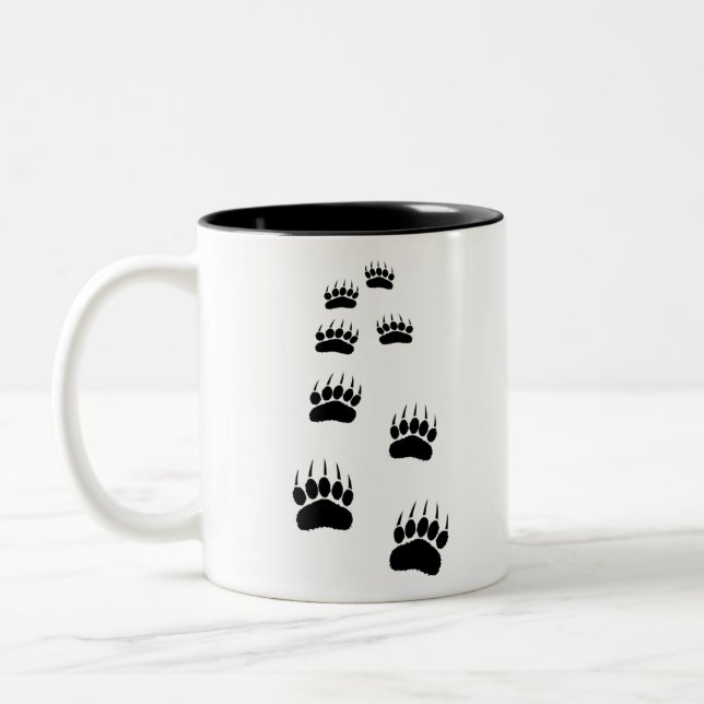 Bear Paw Prints Zweifarbige Tasse (Links)