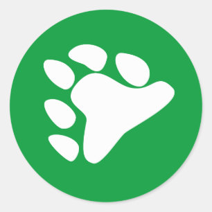 BEAR PAW SYMBOL WHITE RUNDER AUFKLEBER