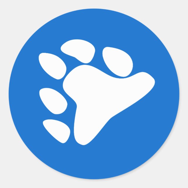 BEAR PAW SYMBOL WHITE RUNDER AUFKLEBER (Vorderseite)