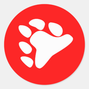 BEAR PAW SYMBOL WHITE RUNDER AUFKLEBER