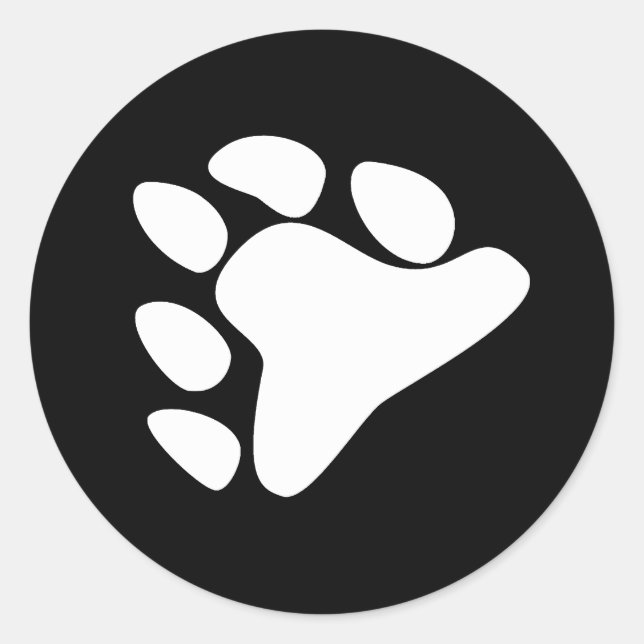 BEAR PAW SYMBOL WHITE RUNDER AUFKLEBER (Vorderseite)