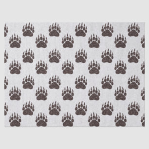 Bear Paw White Brown Glitzer Tissue Paper Seidenpapier