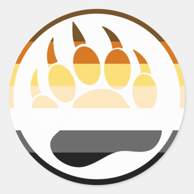 BEAR PAY/CLAW BEAR PRIDE FLAG RUNDER AUFKLEBER (Vorderseite)