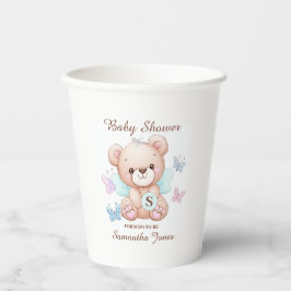 Bear Personalisiert Baby Dusche Pappbecher