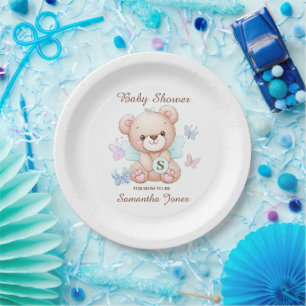 Bear Personalisiert Baby Dusche Pappteller