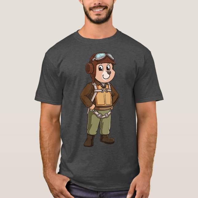 Bear Pilot Aviator 2 T-Shirt (Vorderseite)