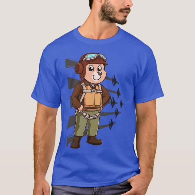 Bear Pilot Aviator T-Shirt (Vorderseite)