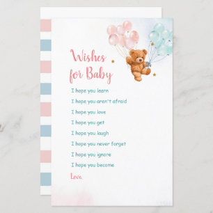 Bear Pink und Blue Gold Star wünschen für Baby