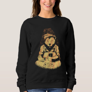 Bear Poker Player Spielkarten Lucky Gambler Casa Sweatshirt