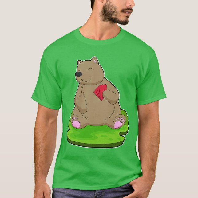 Bear Poker Poker Karten T-Shirt (Vorderseite)