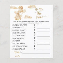 Bear Price Guess Baby Showspiel