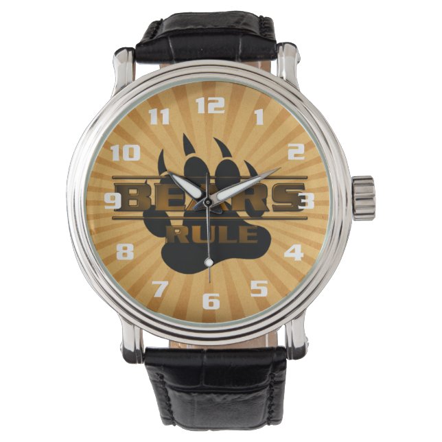 Bear Pride Bears Rule Bear Paw Armbanduhr (Vorderseite)