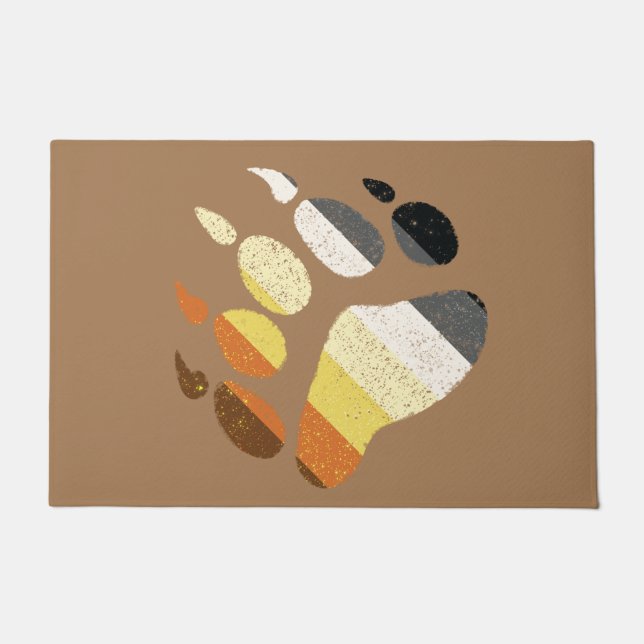 Bear Pride Distressed Paw Fußmatte (Vorderseite)