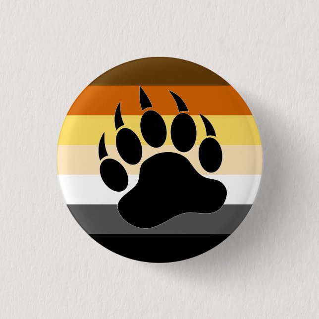 Bear Pride Farb Streifen Bear Paw Button (Vorderseite)