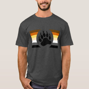Bear Pride Flag Bear Paw T-Shirt