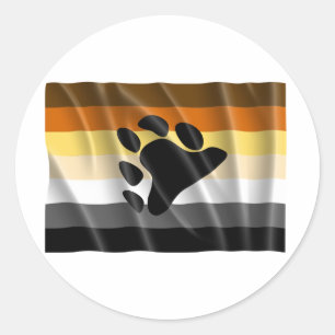 BEAR PRIDE FLAG FLYING RUNDER AUFKLEBER