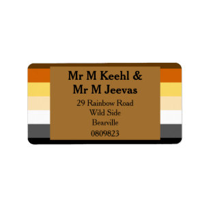 Bear Pride Flag Gold Address Labels für Bären Adressaufkleber
