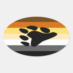 BEAR PRIDE FLAG STRIPES DESIGN OVALER AUFKLEBER