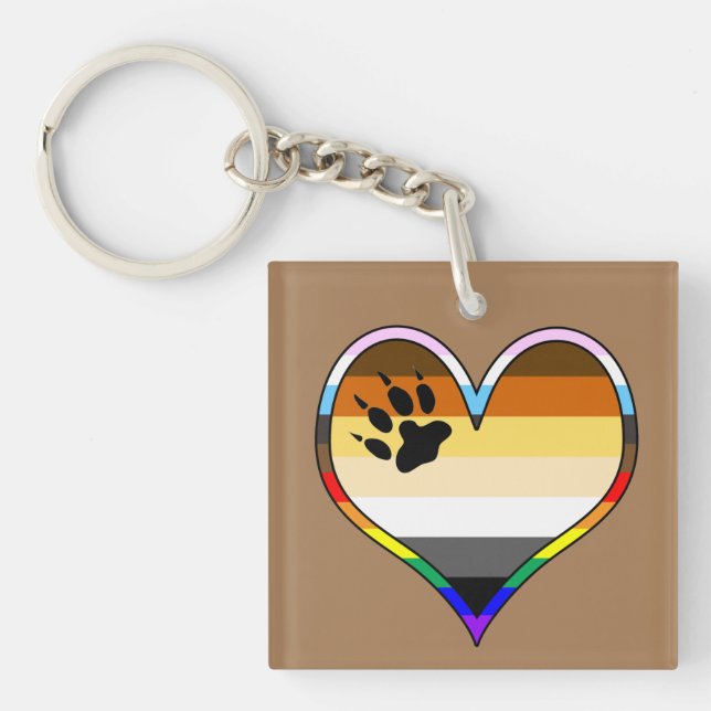 Bear Pride Heart Keychain Schlüsselanhänger (Vorderseite)
