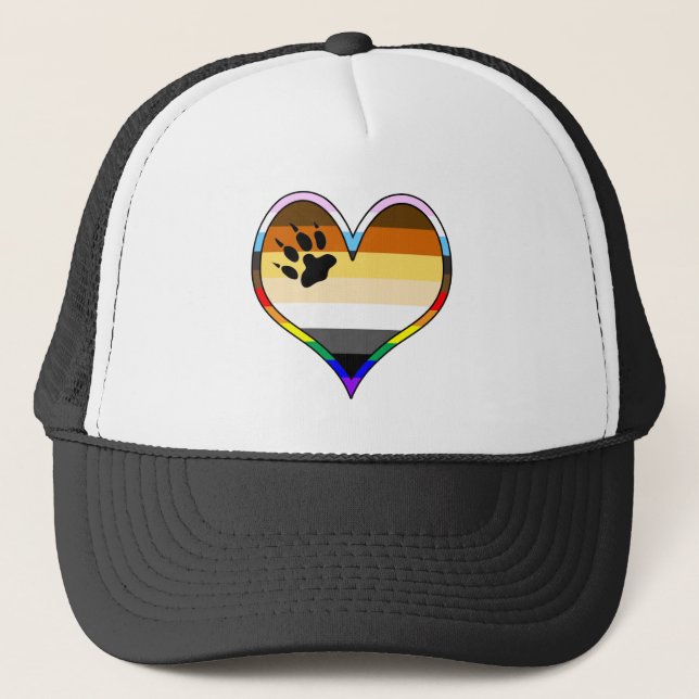 Bear Pride Heart Trucker Hat Truckerkappe (Vorderseite)